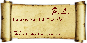 Petrovics László névjegykártya