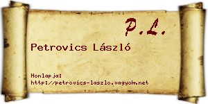 Petrovics László névjegykártya