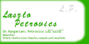 laszlo petrovics business card